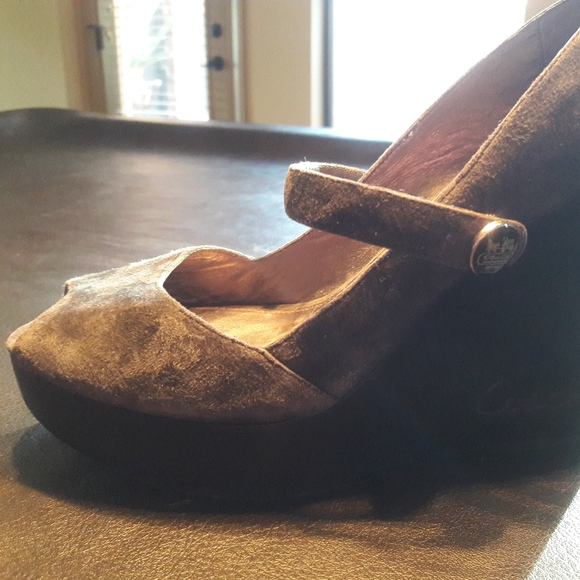Coach Gray Peep Toe Mary Jane Shoes - Picture 2 of 7